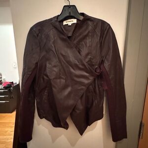 BB Dakota Wine Color Faux Leather and Knot Jacket